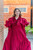 Lydia Ruffle Dress - Cranberry