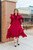 Lydia Ruffle Dress - Cranberry