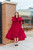 Lydia Ruffle Dress - Cranberry