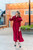 Lydia Ruffle Dress - Cranberry