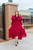 Lydia Ruffle Dress - Cranberry