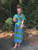 Bold Stripe Button Down Midi Dress - Rich Blue/Green