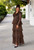 Leah Layered Dress - Brown Paisley
