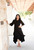 Unbalanced Ruffle Dress in Solid Black