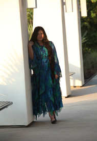 Melissa Rhinestone Detail Dress - Blue Tones -  