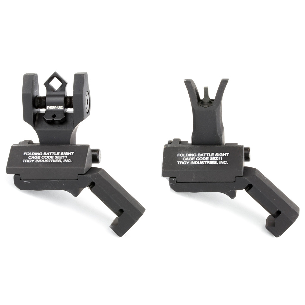 Troy Folding Offset Sight Set, M4 Front and Dioptic Rear - BLK