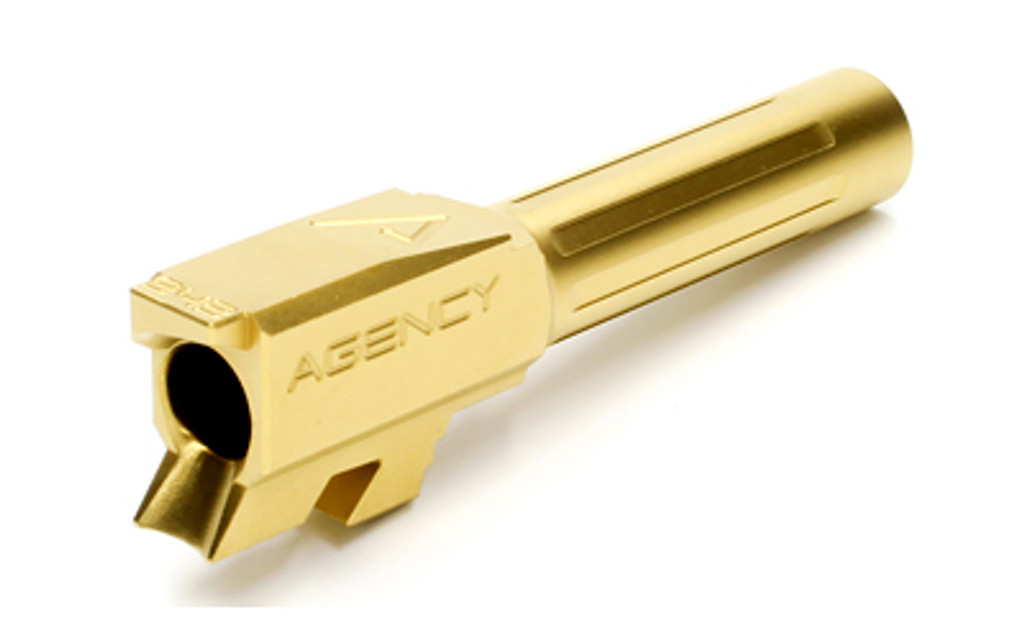 Agency Arms Mid Line Match Grade Drop-In Barrel (Compatible With GLOCK® 43) Fluted - Titanium Nitride (Gold)