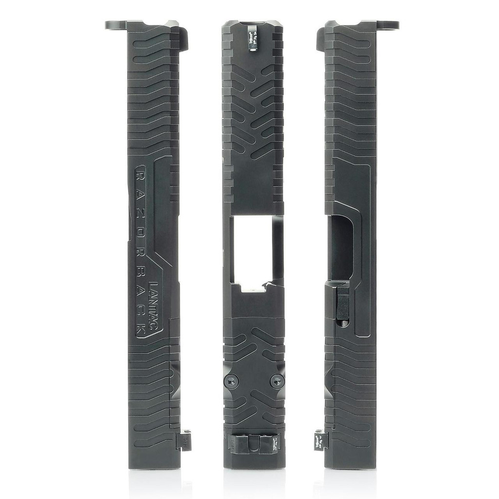 LANTAC Razorback Glock 17 Gen 4 Solid Upgrade Slide Assembly - Black