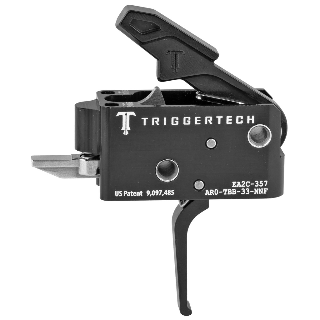 TriggerTech Competitive AR Primary Trigger, Straight Flat Lever - PVD Black