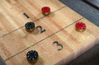Maple butcher block playfield on George shuffleboard table with polymer-coated surface