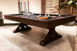 Plank & Hide Co Otis Pool Table with Dining Top Option | White Glove Delivery Slate Pool Table – overhead top view