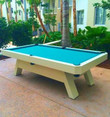 Pool Table Sale Temple All Weather Outdoor Pool Table | Free Shipping USA Slate Pool Table – 3/4 perspective view