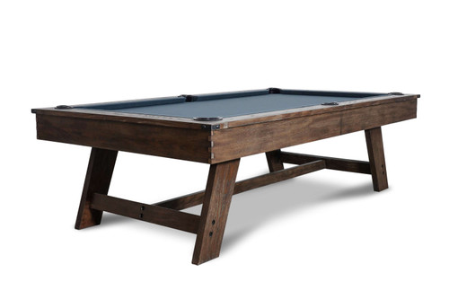 Nixon Billiards Hunter 8' Pool Table w/ Wood Legs | Brushed Walnut Finish Slate Pool Table – leg design detail