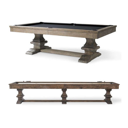 Plank & Hide Co Beaumont Pool Table & Shuffleboard Combo by Plank & Hide | FREE White Glove Delivery Shuffleboard Table – 3/4 perspective view