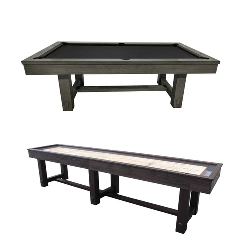 Plank & Hide Co Hamilton Pool Table & Shuffleboard Combo from Plank & Hide | FREE White Glove Delivery Shuffleboard Table – 3/4 perspective view