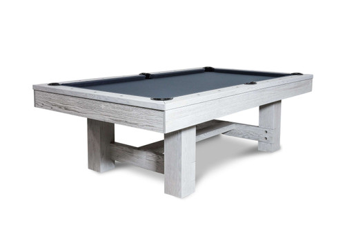 Nixon Billiards Rocky Slate Pool Table in White Wash w/Premium Billiard Accessories Slate Pool Table – 3/4 perspective view