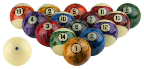 Aramith Aramith Camoflouge Pool Ball Set Billiard Balls – billiard balls detail