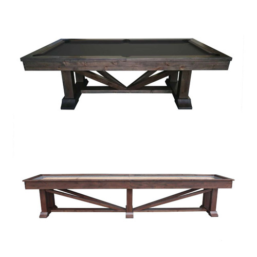 Plank & Hide Co Lucas Pool Table & Shuffleboard Combo from Plank & Hide | FREE White Glove Delivery Shuffleboard Table – 3/4 perspective view
