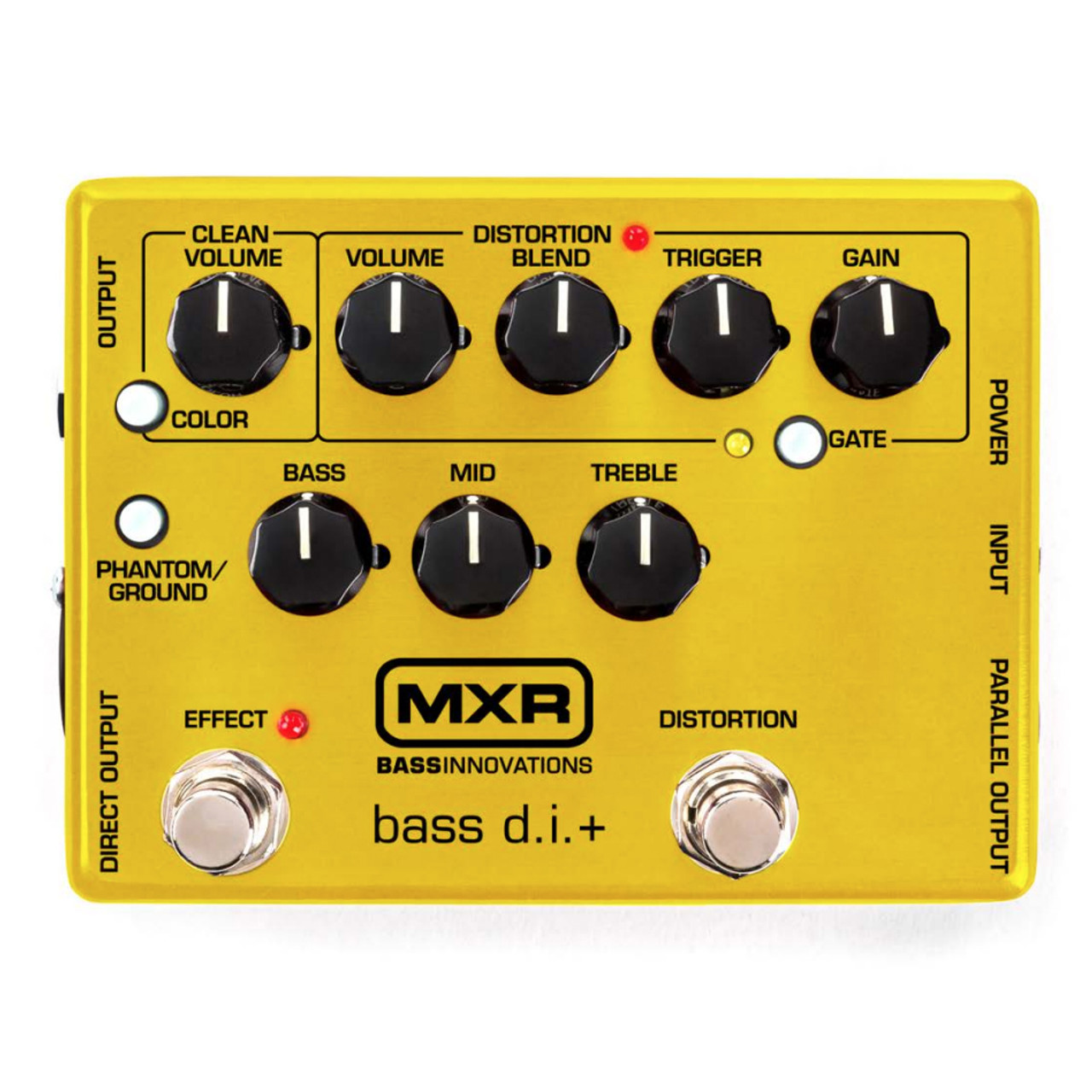 MXR M80Y Bass DI Plus Distortion Guitar Pedal - Special Edition Yellow