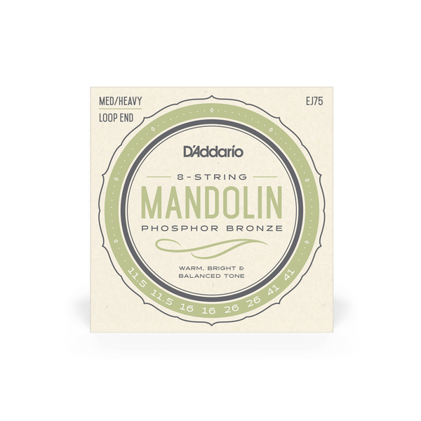 D'Addario EJ75 Mandolin Strings Set Medium-Heavy Bronze .0115 - .041 (J75)