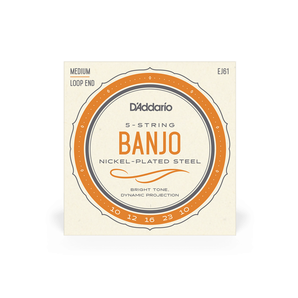 D'Addario EJ61 5-String Banjo Strings Set - Medium .010 - .023 (J61)