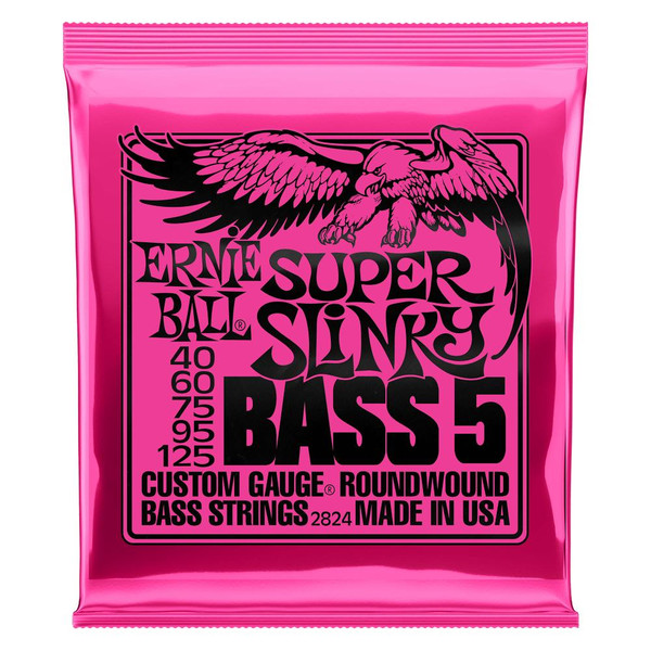 Ernie Ball Super Slinky 5-String Nickel Wound Electric Bass Strings 40-125