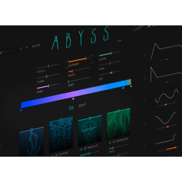 Tracktion Abyss Visual Synthesizer Plug-in with Tone Color Gradients and Modulation