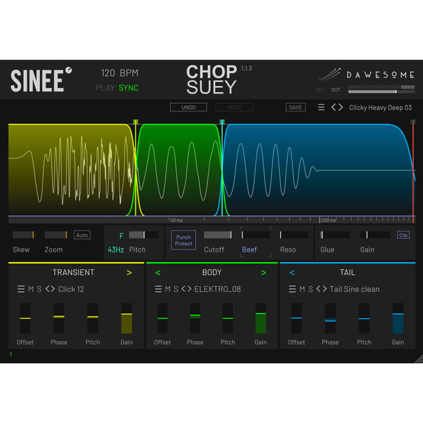Tracktion Chop Suey - Bass Kick Drum Sampler and Synthesizer