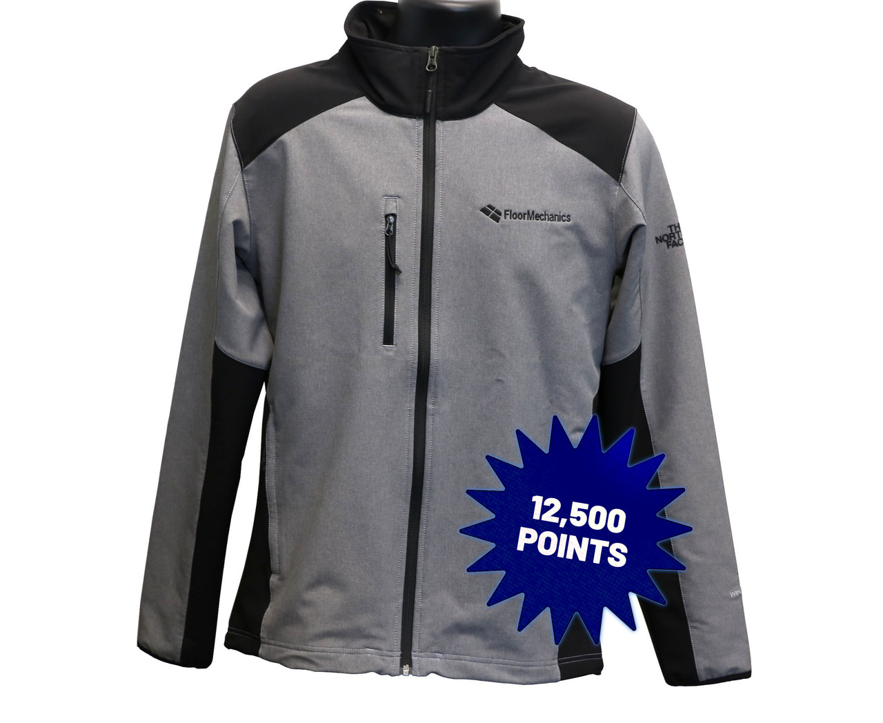 The North Face Men's Grey/Black Tech Stretch Soft Shell Jacket Floor