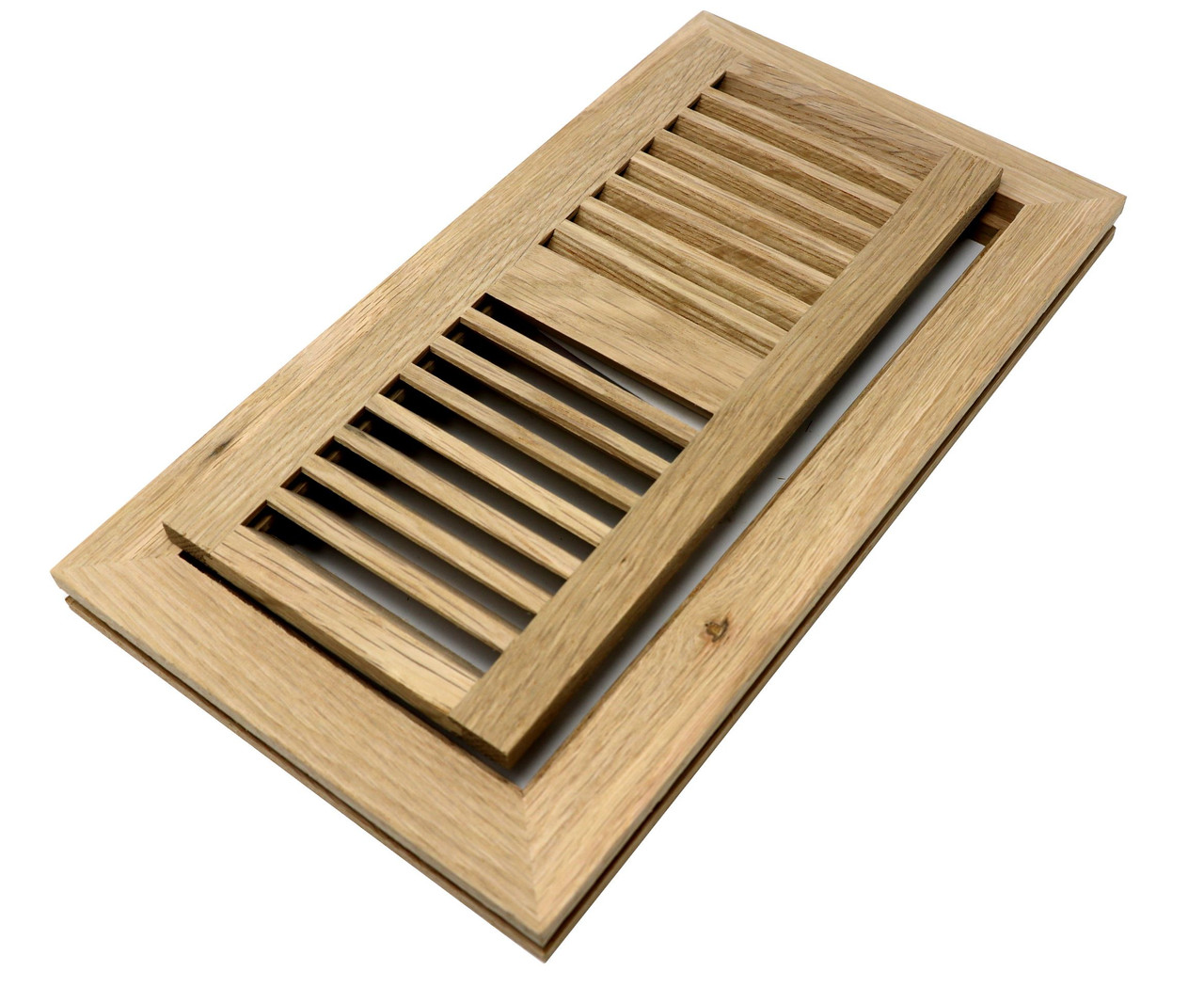 Floor Mechanics White Oak 4" x 10" Wood Vent - Flush Mount w Damper (10/Box)