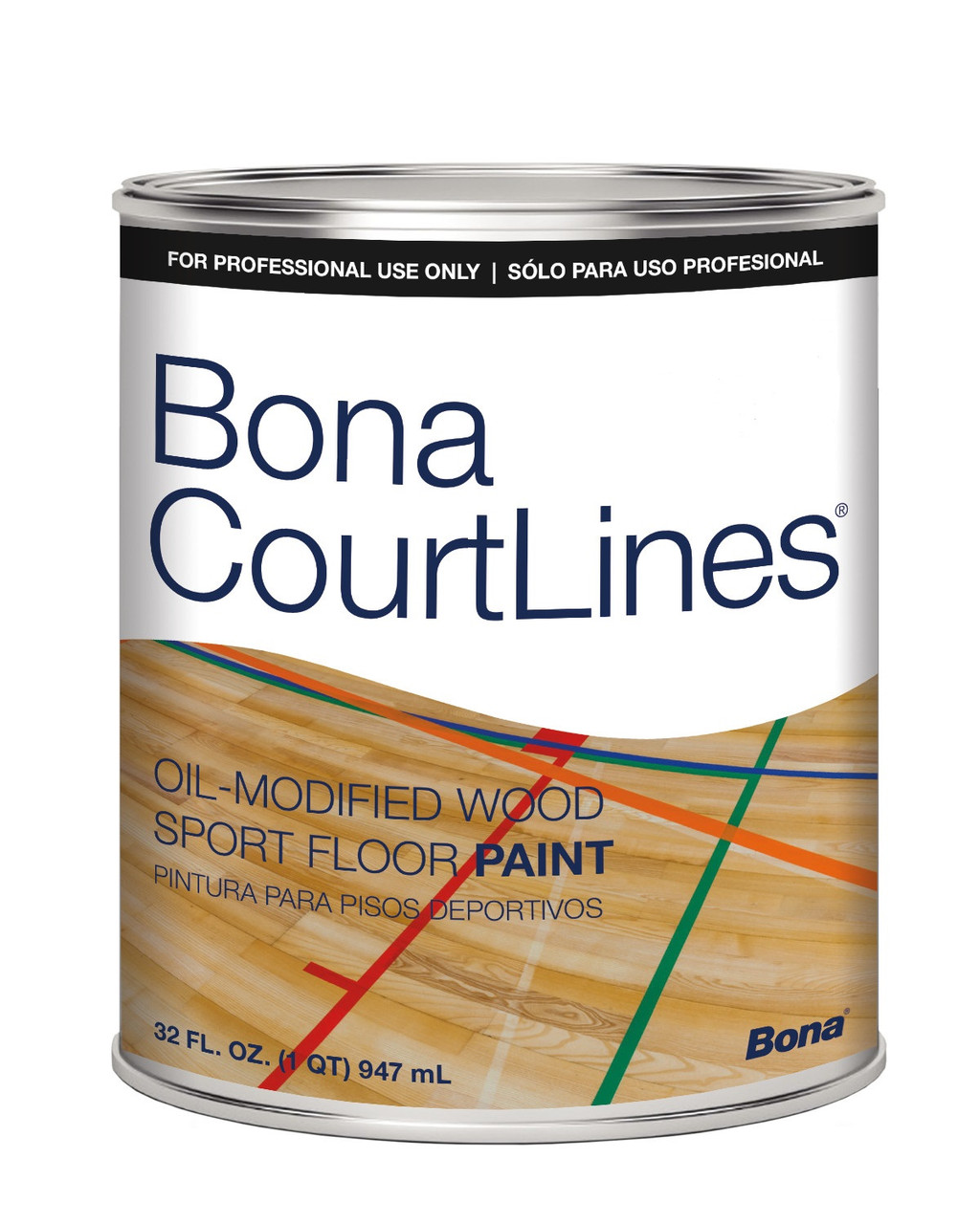 Bona CourtLines Sport Floor Paint - CASE OF 4 - Gray Quart