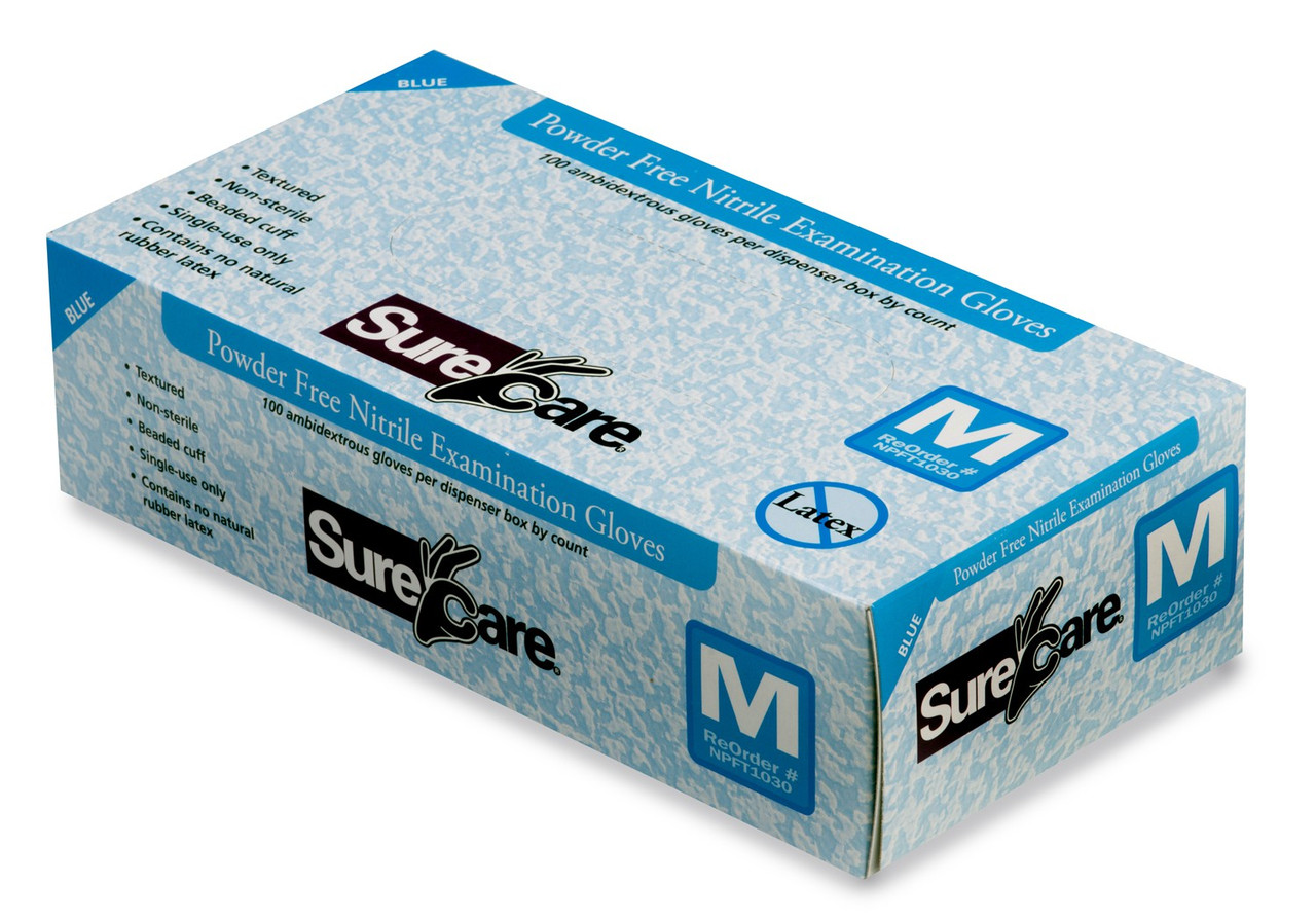 SureCare Nitrile Premium Blue 5 MIL Gloves