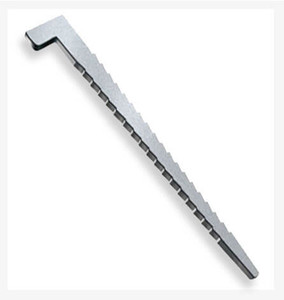 a metal L-shaped Primatech cleat for wood flooring