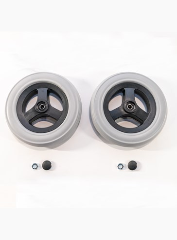 REAR WHEEL KIT (2 of each: Wheel, nut, and black cover)