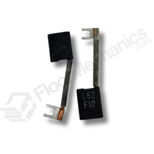 Two black carbon brushes with wires Two black carbon brushes with wires
