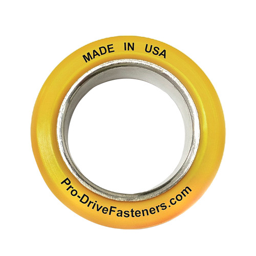 Yellow tapping ring for flooring installation. Made in USA.