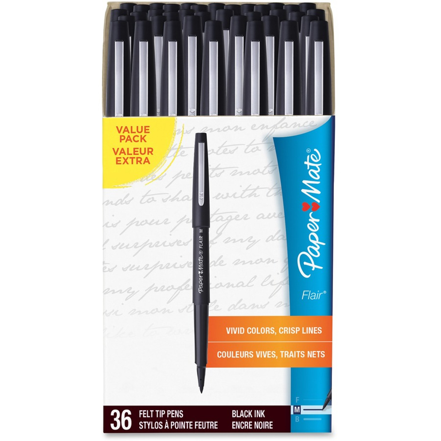 PAP8410152 - Paper Mate Flair Point Guard Felt Tip Marker Pens 