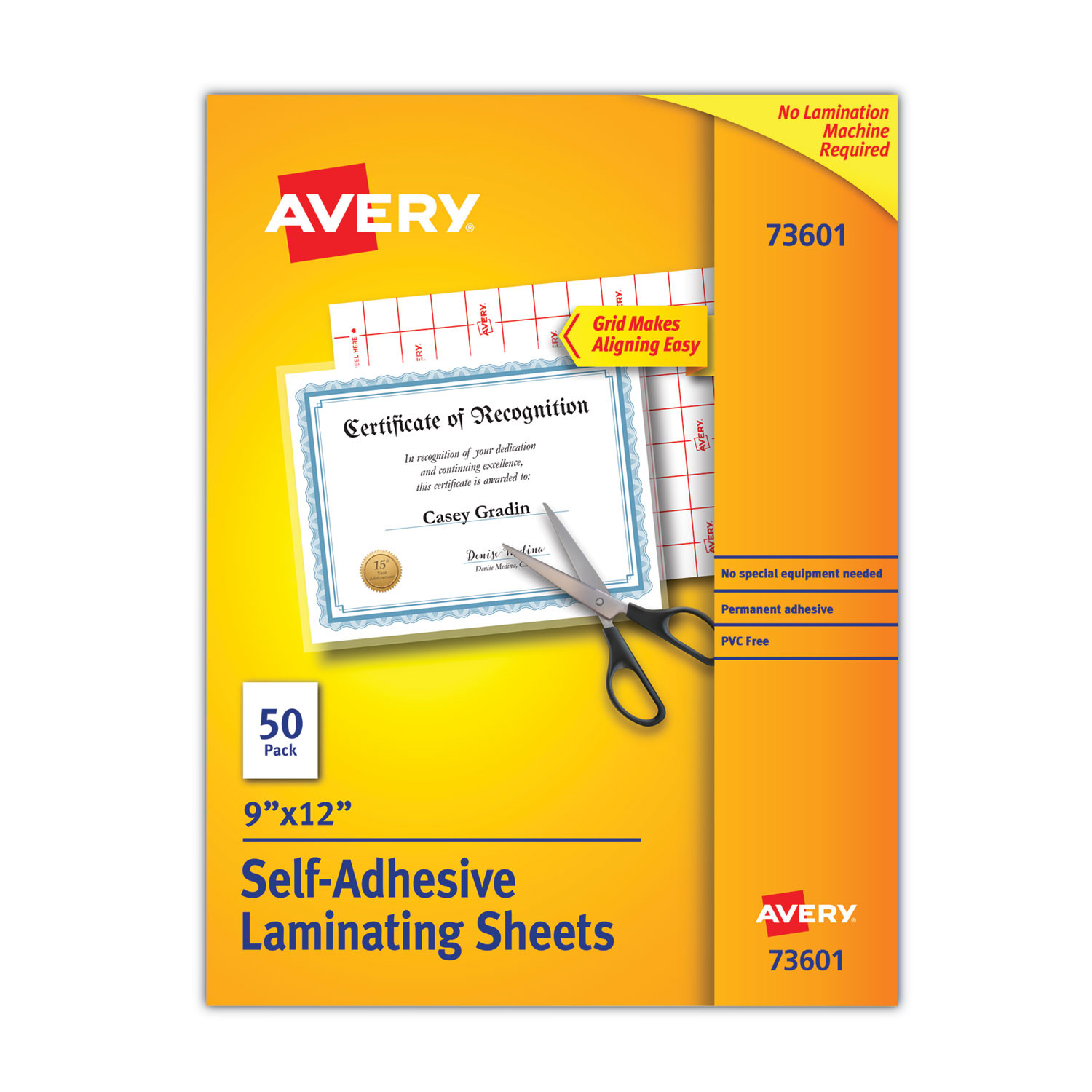 Fellowes Self-Adhesive Laminating Sheets, 9.25 x 12, 3 mil, Clear, Pack  Of 50