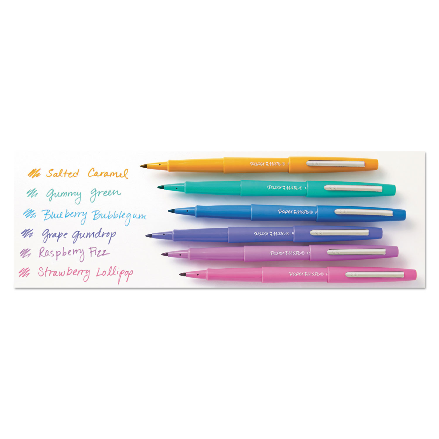 Paper Mate Point Guard Flair Felt Tip Porous Point Pen, Stick, Medium 0.7 mm, Assorted Ink and Barrel Colors, 12/Pack