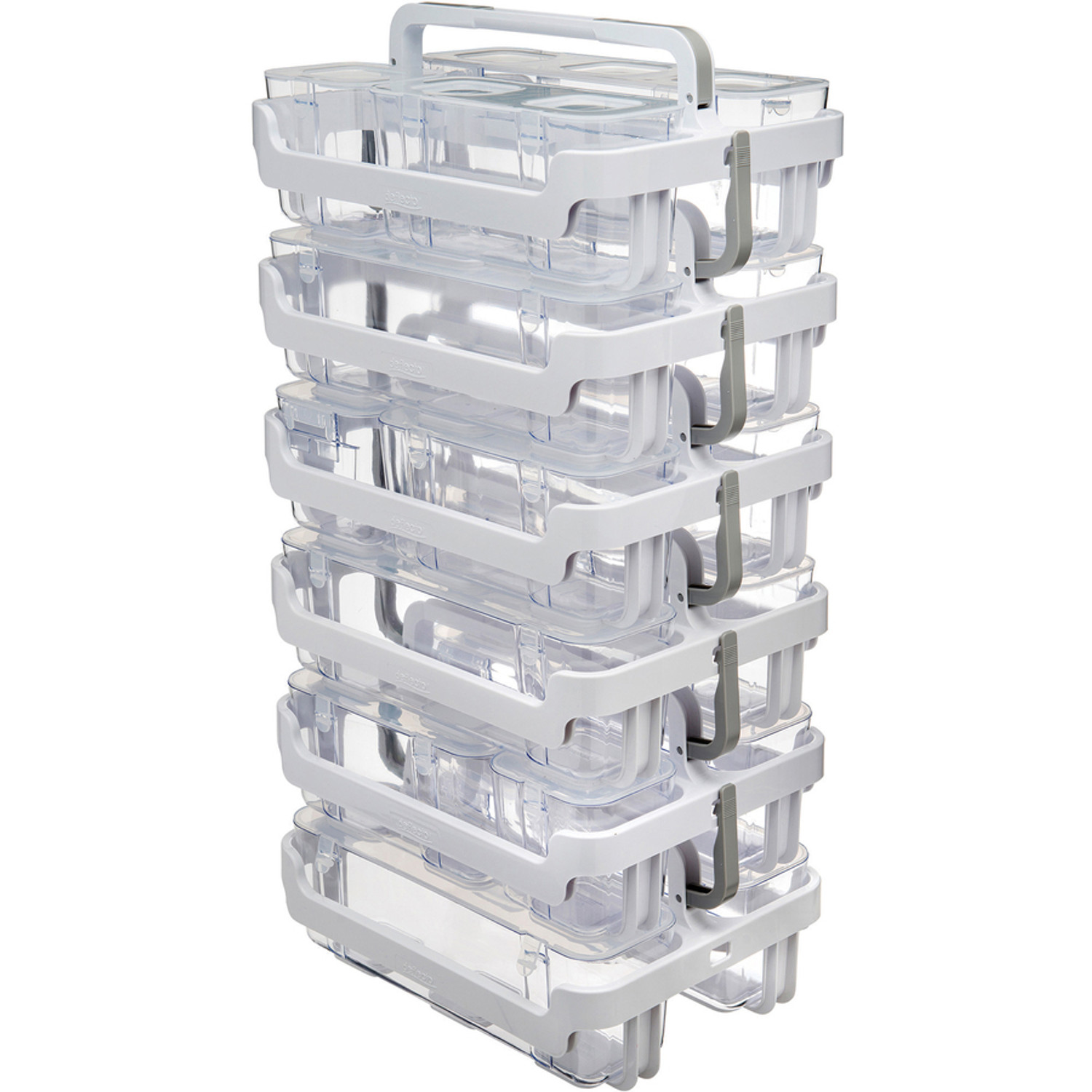 deflecto® Stackable Caddy Organizer Containers, Large, Clear