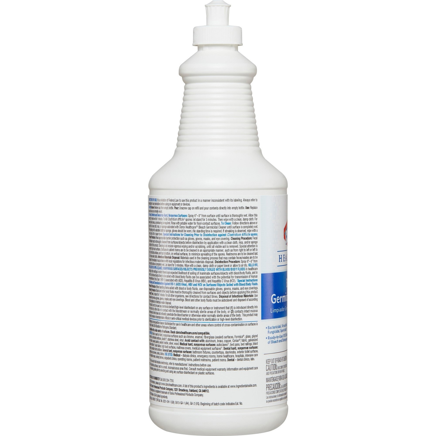 Bleach Germicidal Cleaner, 32 oz Spray Bottle, 6/Carton