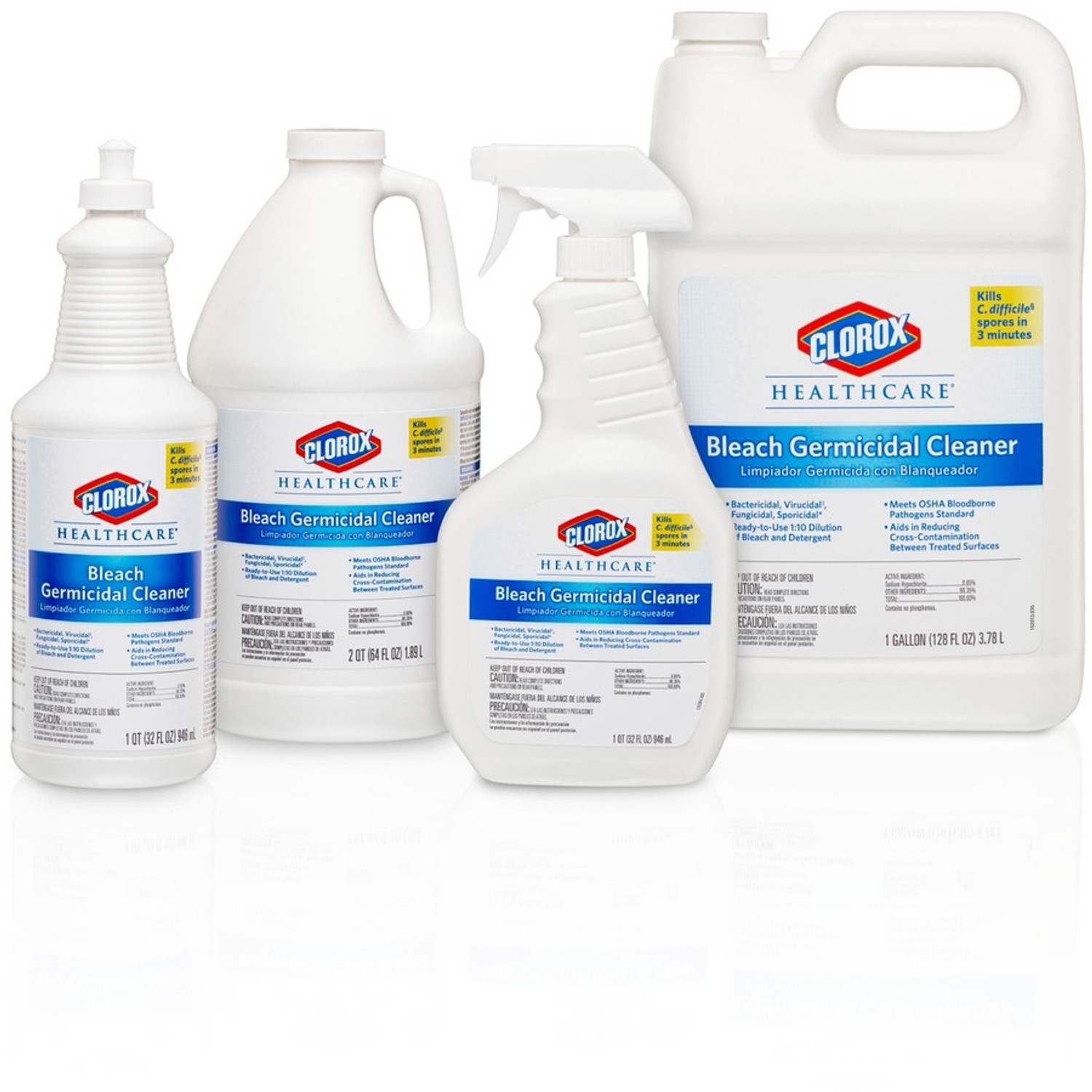 Bleach Germicidal Cleaner, 32 oz Spray Bottle, 6/Carton