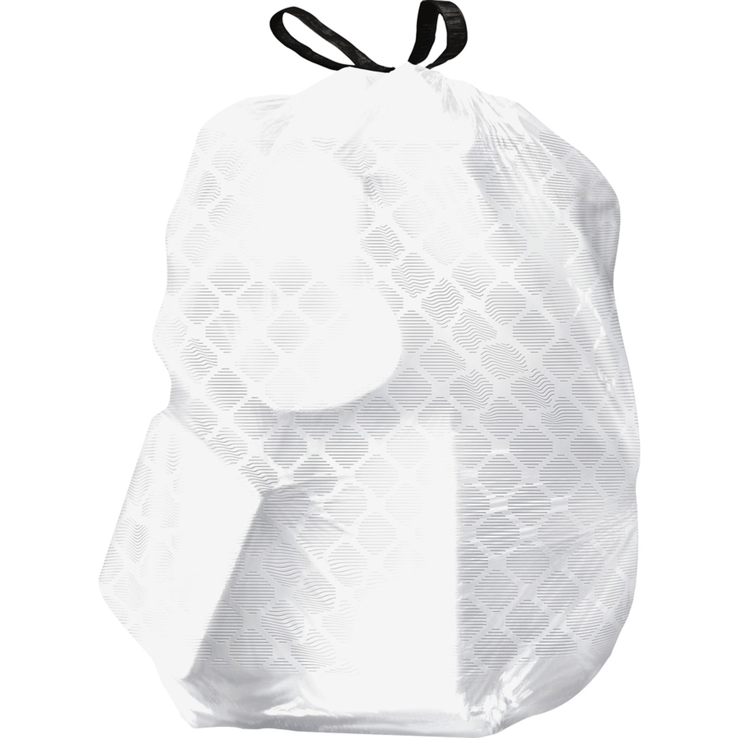 Tall Kitchen Drawstring Trash Bags, 13 gal, 0.72 mil, 23.75 x 24.88,  White, 240/Carton