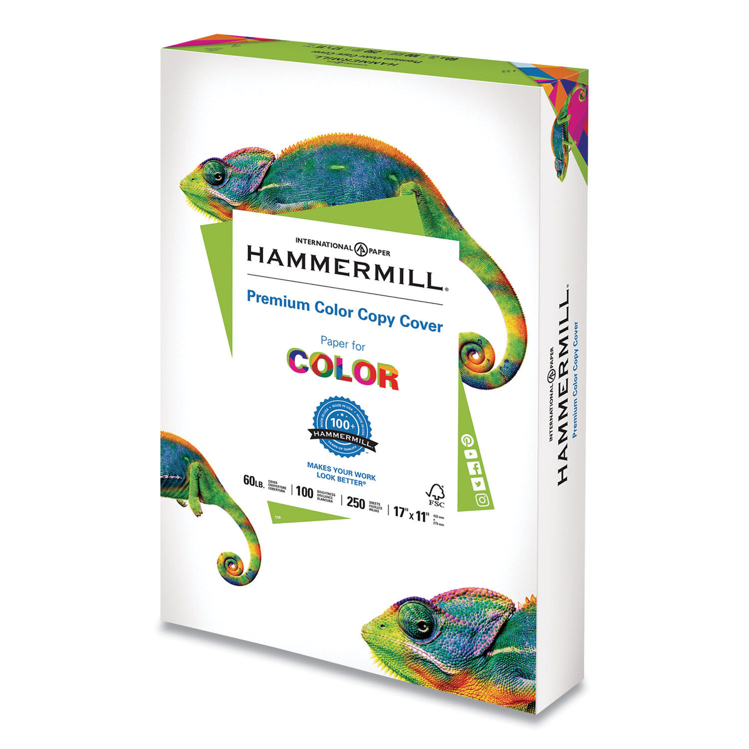 NEW HammerMill Premium Color Copy Cover 60lb Cardstock 8.5 x11 250 Sheets