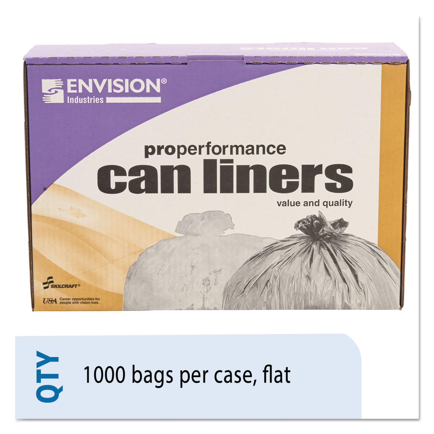 12- 16 Gallon Can Liner, 24 x 33, 6 Mic, High Density, Natural (1000/Case)
