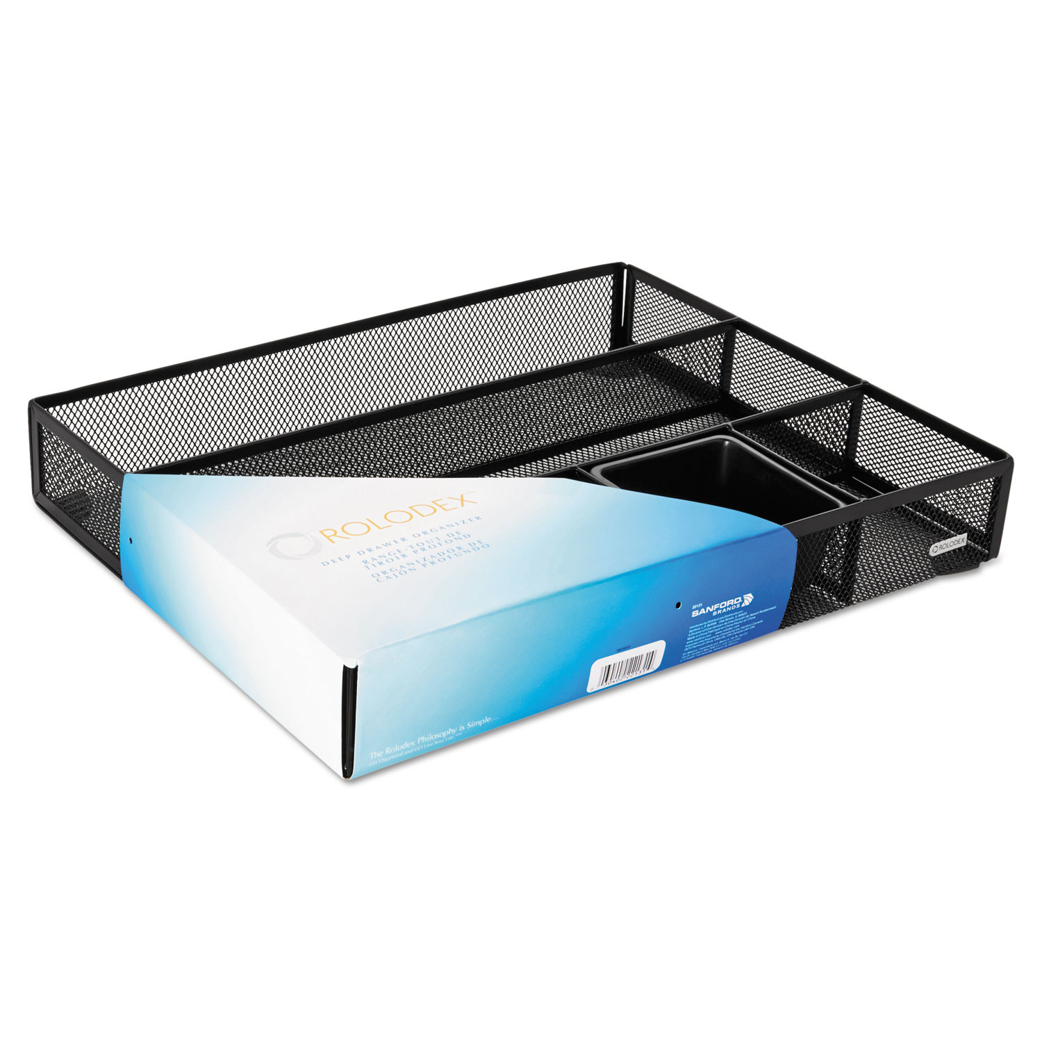 Regeneration Deep Drawer Organizer, Eight Compartments, 14.88 x 11.88 x  2.5, Plastic, Black