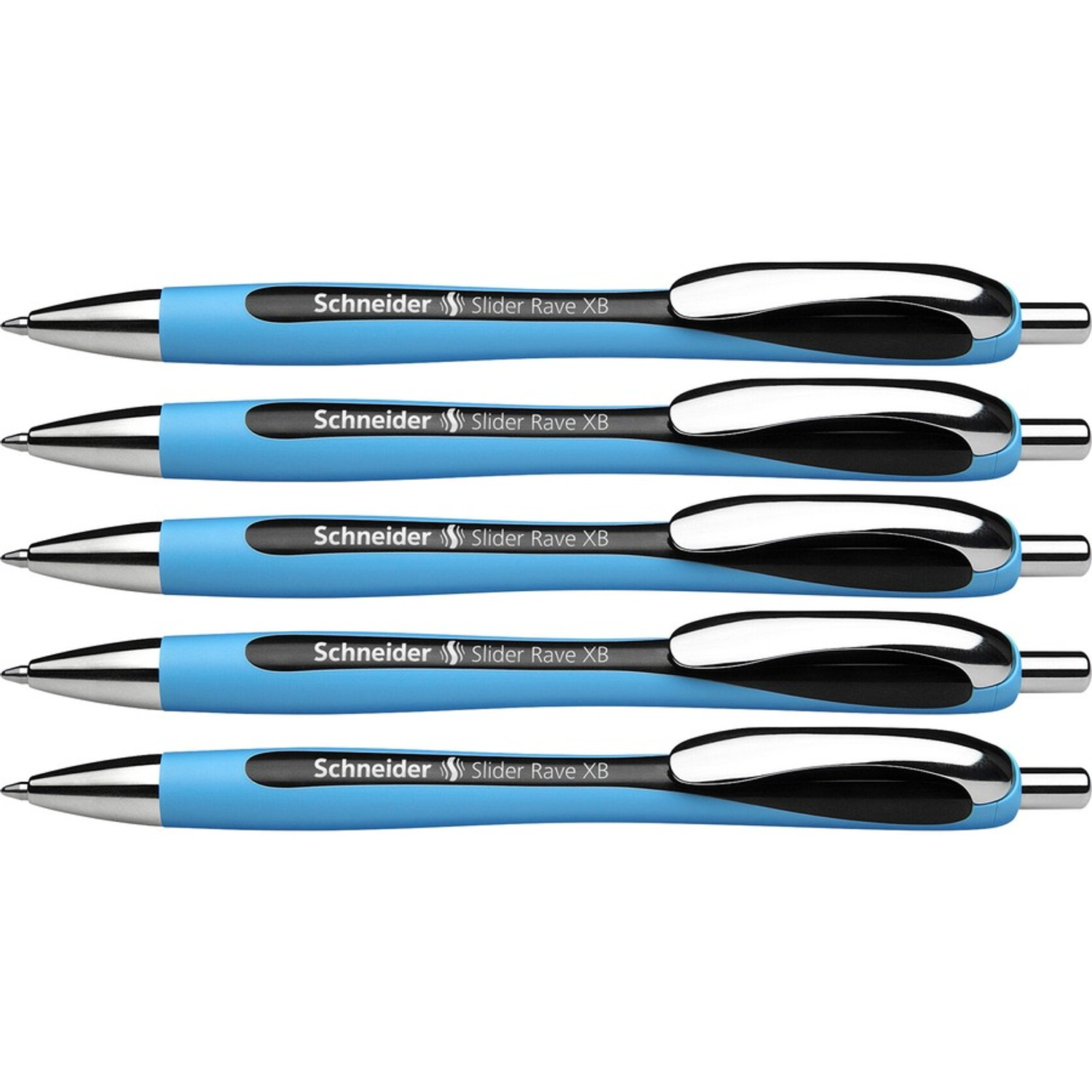 Schneider Slider Rave XB Ballpoint Pen, Retractable, Extra-Bold 1.4 mm,  Black Ink, Black/Light Blue Barrel (RED132501) - Envision Xpress