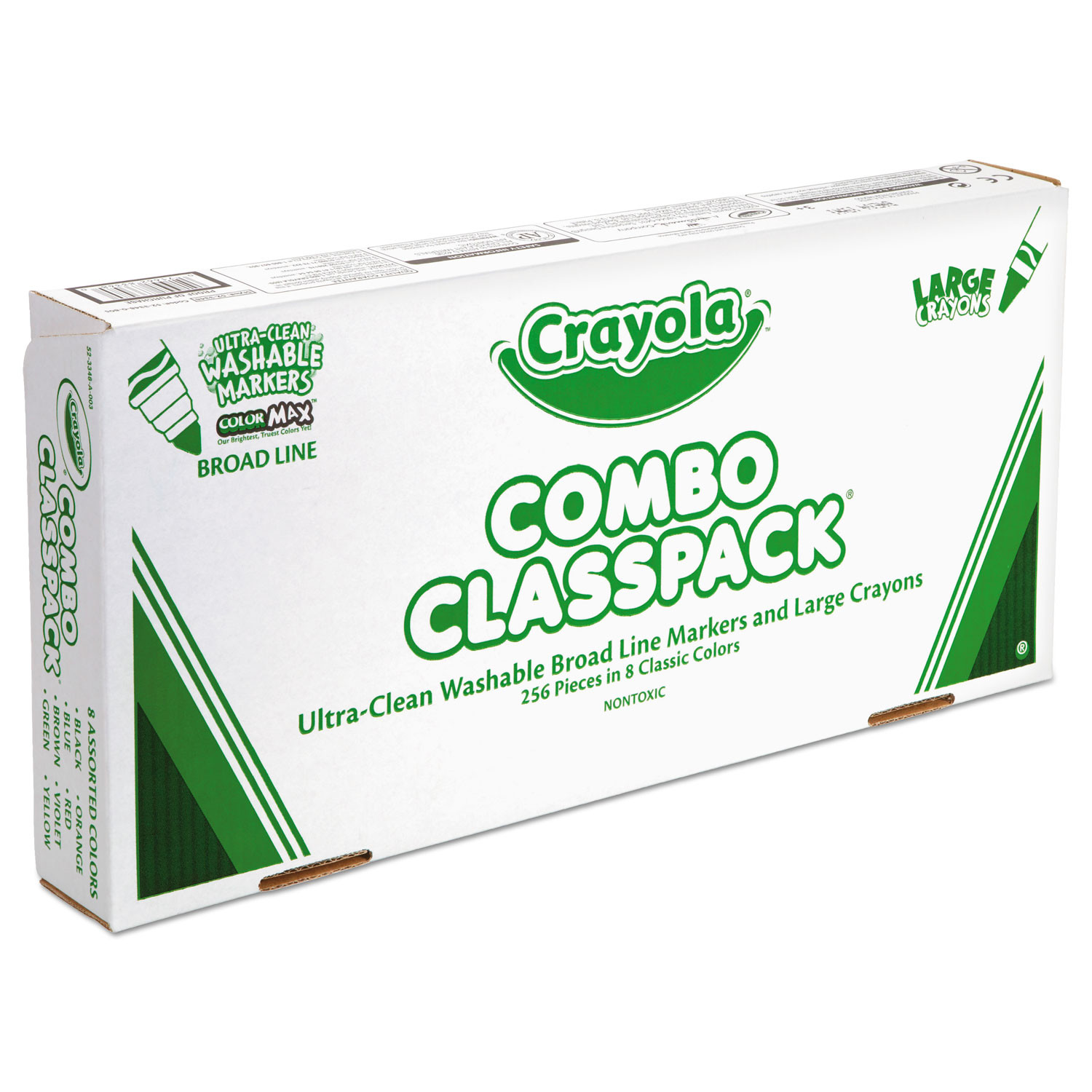 Crayola Crayons and Markers Combo Classpack, Eight Colors, 256-set