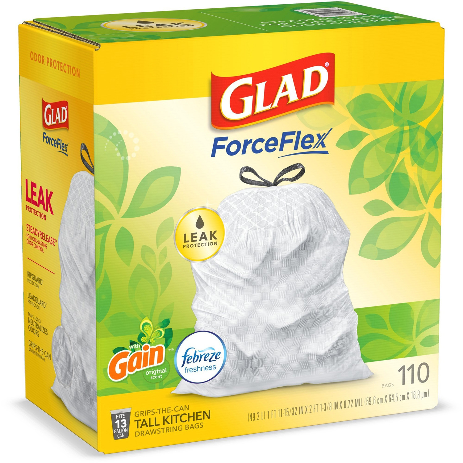 Glad ForceFlex Tall Kitchen Drawstring Trash Bags (CLO78361CT) - Envision  Supply Source