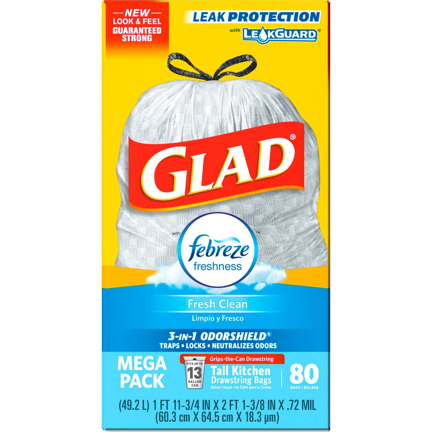 Glad Small Kitchen Drawstring Trash Bags - CLO79114 